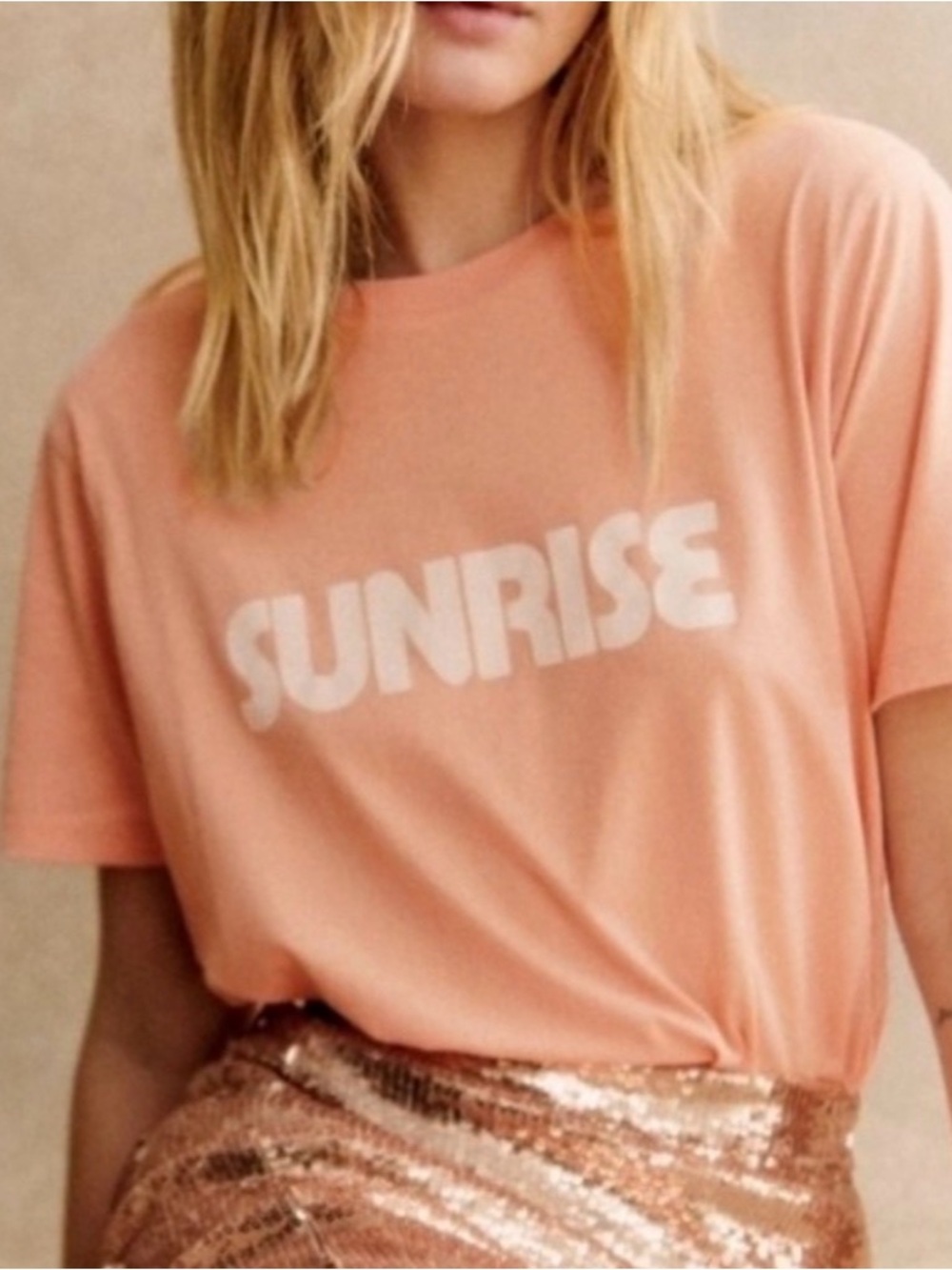 Sezane Peach 'Sunrise' Graphic Tee